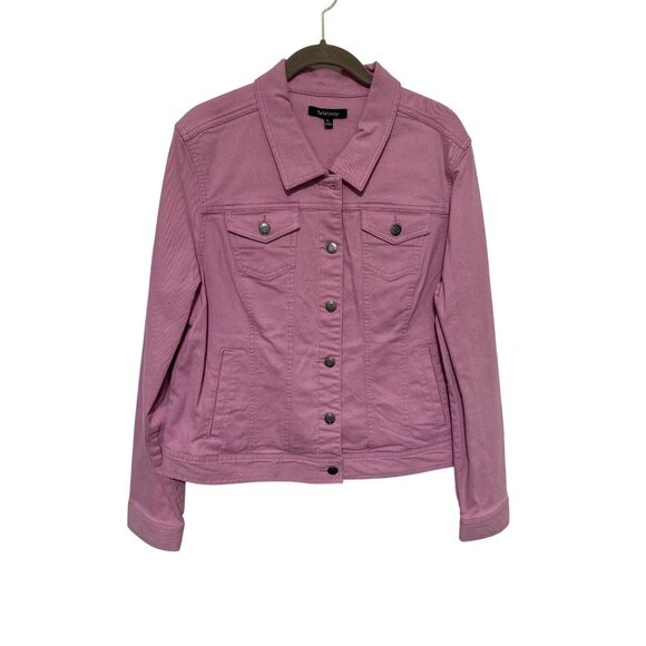Relativity Denim Jacket NWT Pink Cotton Blend Womans Size XL - Picture 1 of 5